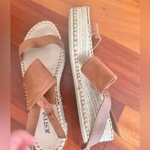 brown wedge platform espadrille sandals. Worn once